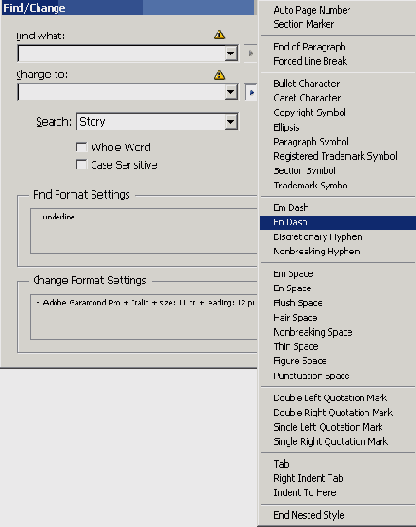   Find Format Settings 